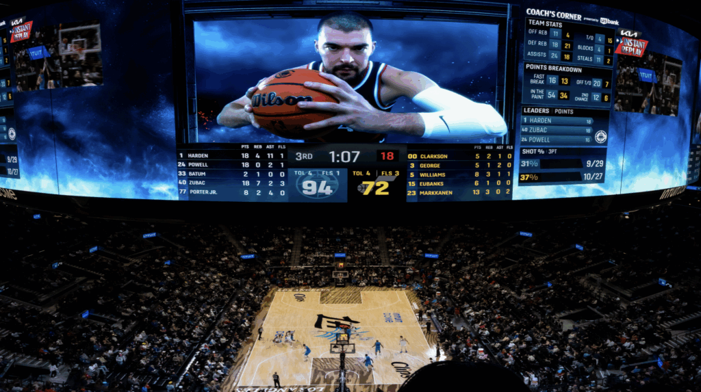 Mega screen at Intuit Dome.